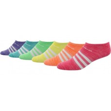 adidas Girls' Superlite No Show Socks Pink/Grn/Org/Purp - 6 Pack