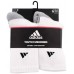 adidas Kids' Cushioned Stripe Crew Socks - 6 White/Light Onix Pack