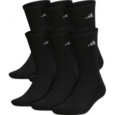 adidas Men's Athletic Cushioned Crew Socks - 6 Black/Metallic Silver Pack
