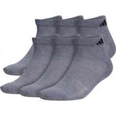 adidas Men's Athletic Cushioned Low Cut Socks- 6 Heather Grey/Black Pack