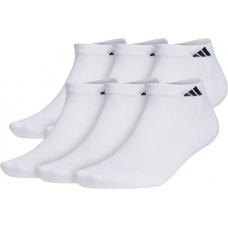 adidas Men's Athletic Cushioned Low Cut Socks- 6 White Pack