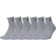 adidas Men's Athletic Quarter Socks - 6 Heather Grey/Black Pack