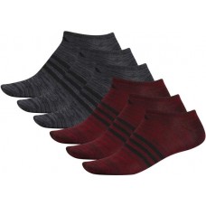 adidas Men's Superlite II No Show Socks 6 Active Maroon/Black Pack