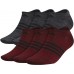 adidas Men's Superlite II No Show Socks 6 Active Maroon/Black Pack