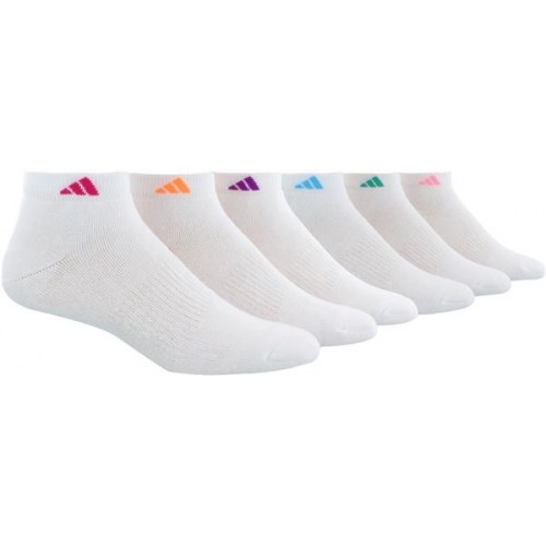adidas Women's Athletic Low Cut Socks White/Bright Cyan - 6 Pack adidas Women's Athletic Low Cut Socks White/Bright Cyan - 6 Pack