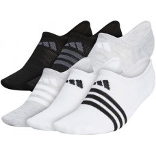 adidas Women's Superlite Super No Show Socks - 6 Black/White/Cool Grey Pack