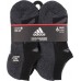 adidas Youth Cushioned Angle Stripe No-Show Socks - 6 Black/Black Pack
