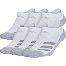 adidas Youth Cushioned Angle Stripe No-Show Socks - 6 White/White Pack adidas Youth Cushioned Angle Stripe No-Show Socks - 6 White/White Pack