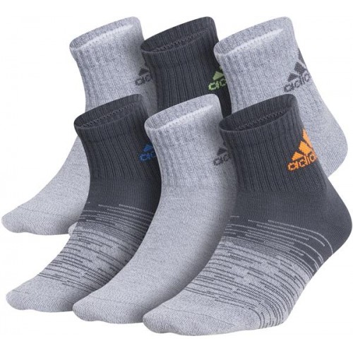 adidas Youth Superlite Badge of Sport Quarter Socks Grey - 6 Pack adidas Youth Superlite Badge of Sport Quarter Socks Grey - 6 Pack