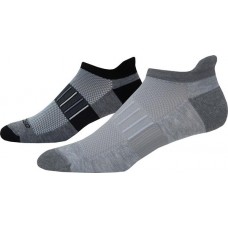 Brooks Ghost Midweight No Show Socks Black/Grey - 2 Pack
