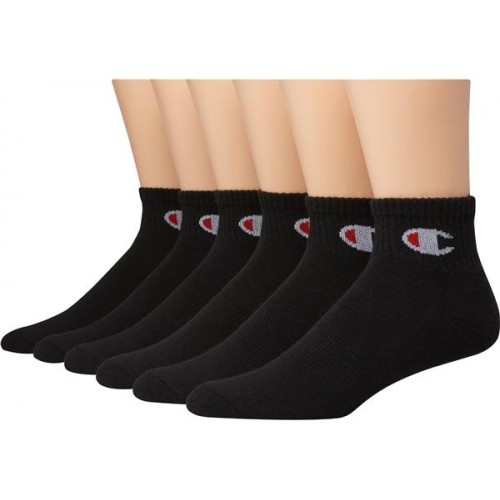 Champion Men's Ankle Socks Black - 6 Pack Champion Men's Ankle Socks Black - 6 Pack