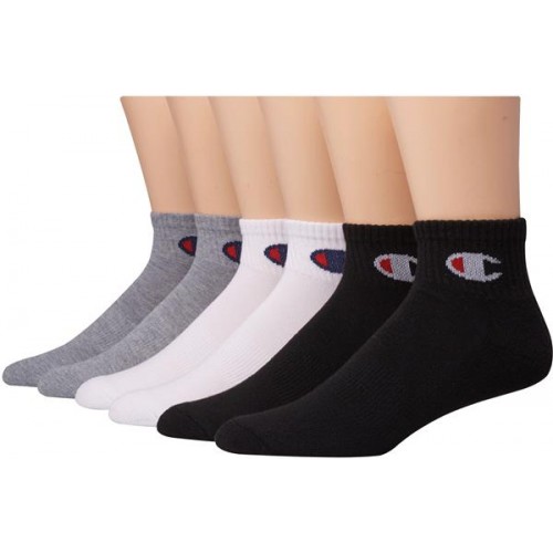 Champion Women's Ankle Socks White/Grey/Black 6-Pack Champion Women's Ankle Socks White/Grey/Black 6-Pack