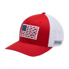 Columbia Unisex Mesh Fish Flag Red Spark/White/Us Fish Cap
