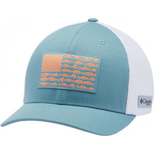 Columbia Unisex Mesh Fish Flag Storm/Brt Nctr/US Fsh Fl Cap Columbia Unisex Mesh Fish Flag Storm/Brt Nctr/US Fsh Fl Cap