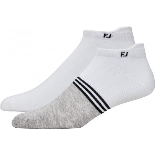 FootJoy Men's ProDry Roll Tab Golf Socks White/White/Heather Grey - 2 Pack FootJoy Men's ProDry Roll Tab Golf Socks White/White/Heather Grey - 2 Pack