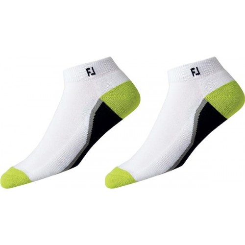 FootJoy ProDry Sport Ankle Socks White/Lime 2-Pack FootJoy ProDry Sport Ankle Socks White/Lime 2-Pack