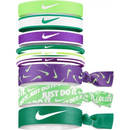 Nike 9Pk Mixed Lime Glow Hairbands Nike 9Pk Mixed Lime Glow Hairbands
