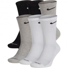 Nike Dri-FIT Everyday Plus Cushion Training Crew Socks Black/White/Gray - 6 Pack