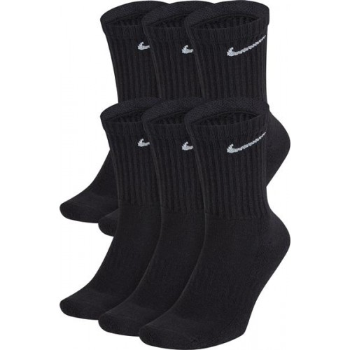 Nike Everyday Cushioned Training Crew Socks - 6 Black Pack Nike Everyday Cushioned Training Crew Socks - 6 Black Pack