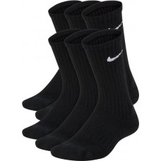 Nike Kids' Performance Cushioned Crew Training Socks - 6 Black/White Pack