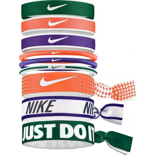 Nike Mixed Ponytail Holder Gorge Green/Total Orange - 9 Pack Nike Mixed Ponytail Holder Gorge Green/Total Orange - 9 Pack