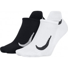 Nike Multiplier Running No-Show Socks Black/White 2-Pack