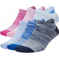 Nike Women's Everyday Lightweight No Show Socks Silver Lurex - 6 Pack