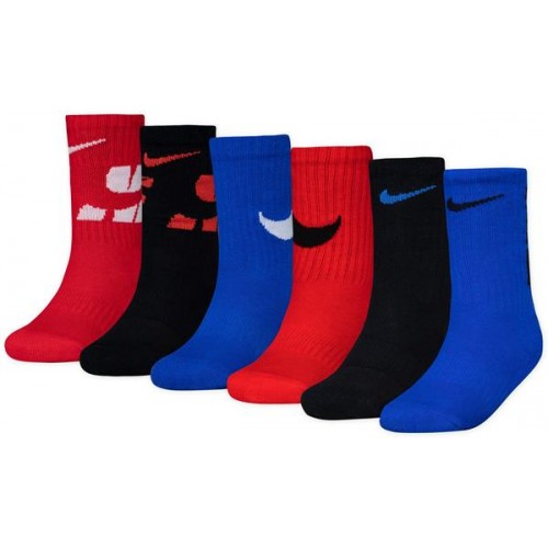 Nike Youth Swoosh Impression Crew Socks 6 University Red Pack Nike Youth Swoosh Impression Crew Socks 6 University Red Pack