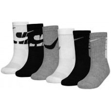 Nike Youth Swoosh Impression Crew Socks 6 White Pack
