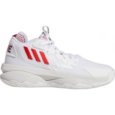 adidas Kids' Grade School Dame 8 Basketball White/Vivid Red Shoes adidas Kids' Grade School Dame 8 Basketball White/Vivid Red Shoes