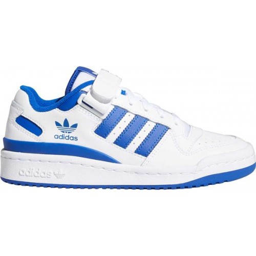 adidas Kids' Grade School Forum Low White/Blue/White Shoes adidas Kids' Grade School Forum Low White/Blue/White Shoes