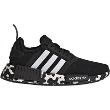 adidas Kids' Grade School NMD_R1 Black/Black/White Black Shoes