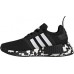 adidas Kids' Grade School NMD_R1 Black/Black/White Black Shoes