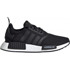adidas Kids' Grade School NMD_R1 Black/Black/White Shoes