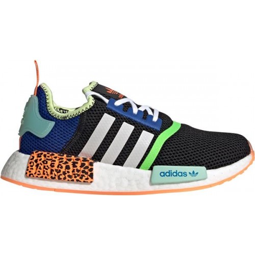 adidas Kids' Grade School NMD_R1 Black/White/Orange Shoes adidas Kids' Grade School NMD_R1 Black/White/Orange Shoes