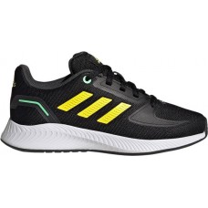 adidas Kids' Grade School RunFalcon 2.0 Running Black/Yellow/Green Shoes