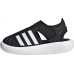 adidas Kids' Water Black/White/Black Sandals