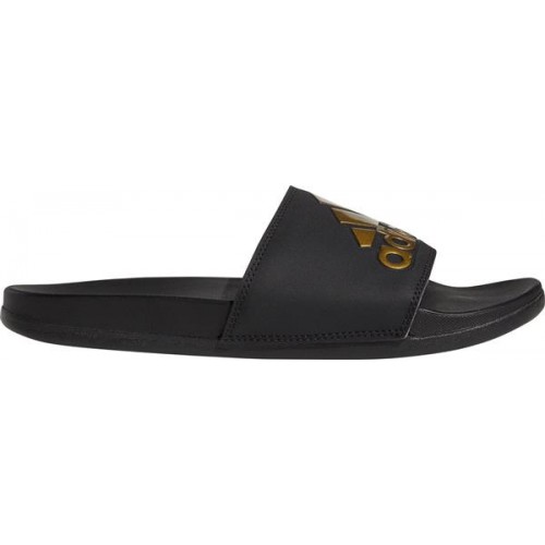 adidas Men's Adilette Comfort Black/Metallic Gold Slides adidas Men's Adilette Comfort Black/Metallic Gold Slides
