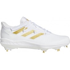 adidas Men's adizero Afterburner 8 Metal Baseball White/Gold Cleats