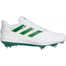 adidas Men's adizero Afterburner 8 Metal Baseball White/Green Cleats