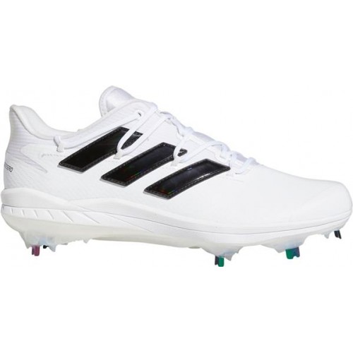 adidas Men's adizero Afterburner 8 Metal Baseball White/Iridescent Cleats adidas Men's adizero Afterburner 8 Metal Baseball White/Iridescent Cleats