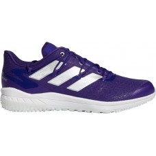 adidas Men's adizero Afterburner 8 Turf Baseball Purple/Silver Shoes