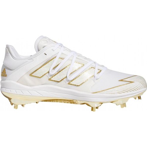 adidas Men's Afterburner 7 Gold Metal Baseball White/Gold Cleats adidas Men's Afterburner 7 Gold Metal Baseball White/Gold Cleats