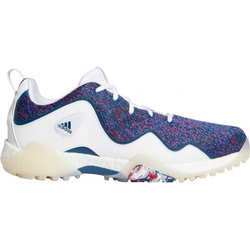 adidas Men's CODECHAOS 21 Primeblue Golf White/Blue/Red Shoes adidas Men's CODECHAOS 21 Primeblue Golf White/Blue/Red Shoes
