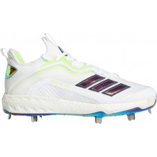 adidas Men's Icon 6 Boost Prism Metal Baseball White/Silver Cleats adidas Men's Icon 6 Boost Prism Metal Baseball White/Silver Cleats