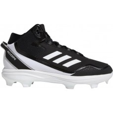 adidas Men's Icon 7 Mid TPU Baseball Black/Silver Cleats adidas Men's Icon 7 Mid TPU Baseball Black/Silver Cleats
