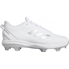 adidas Men's Icon 7 TPU Baseball White/Silver Cleats