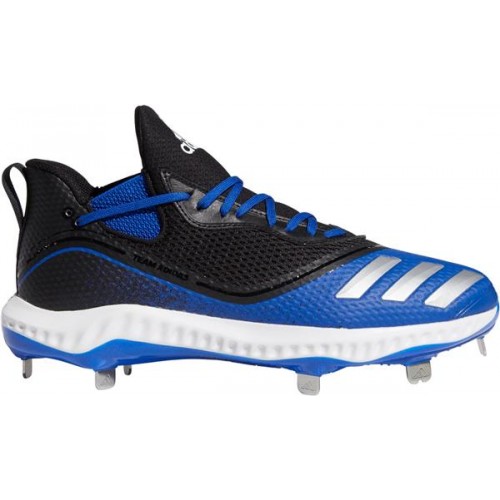 adidas Men's Icon V Bounce Metal Baseball Black/Royal Cleats adidas Men's Icon V Bounce Metal Baseball Black/Royal Cleats