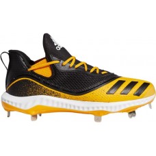 adidas Men's Icon V Bounce Metal Baseball Black/Yellow Cleats