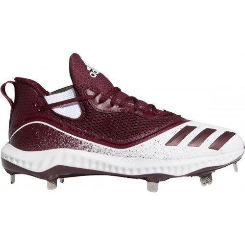 adidas Men's Icon V Bounce Metal Baseball Maroon/White Cleats adidas Men's Icon V Bounce Metal Baseball Maroon/White Cleats